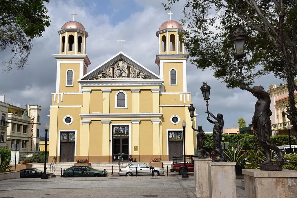 Cathedral from Plaza Colon Mayaguez Puerto Rico