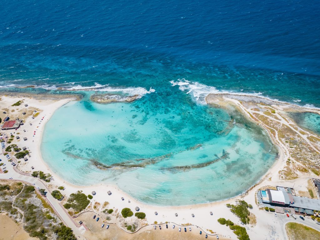 Amazing Baby Beach and coast on Aruba, Caribbean, white beach with blue ocean tropical beach