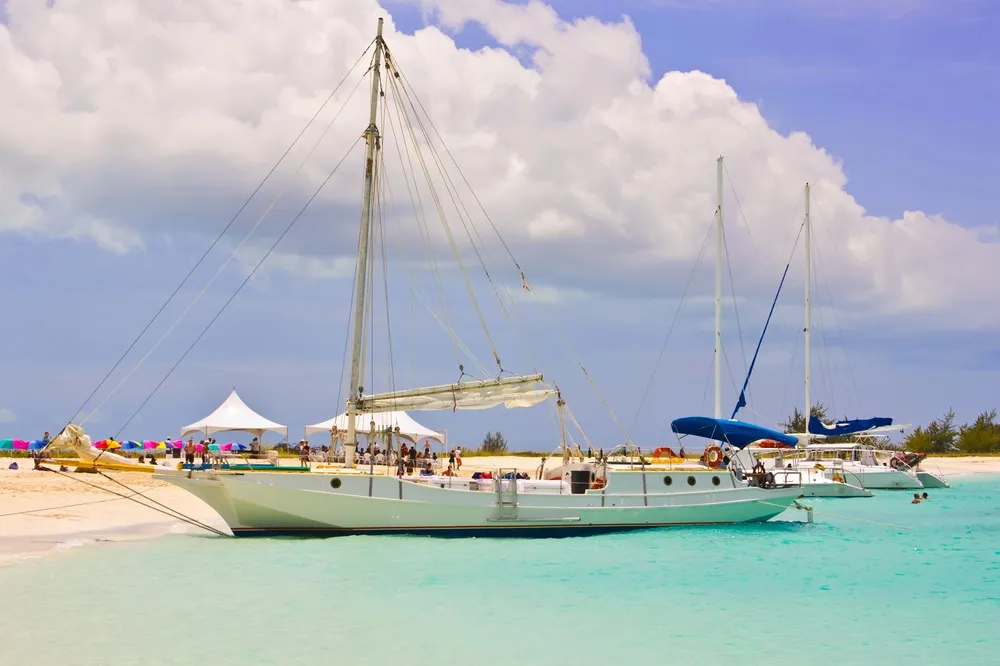 sail boat in half moon bay turks and caicos